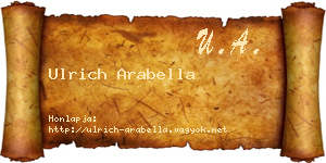 Ulrich Arabella névjegykártya